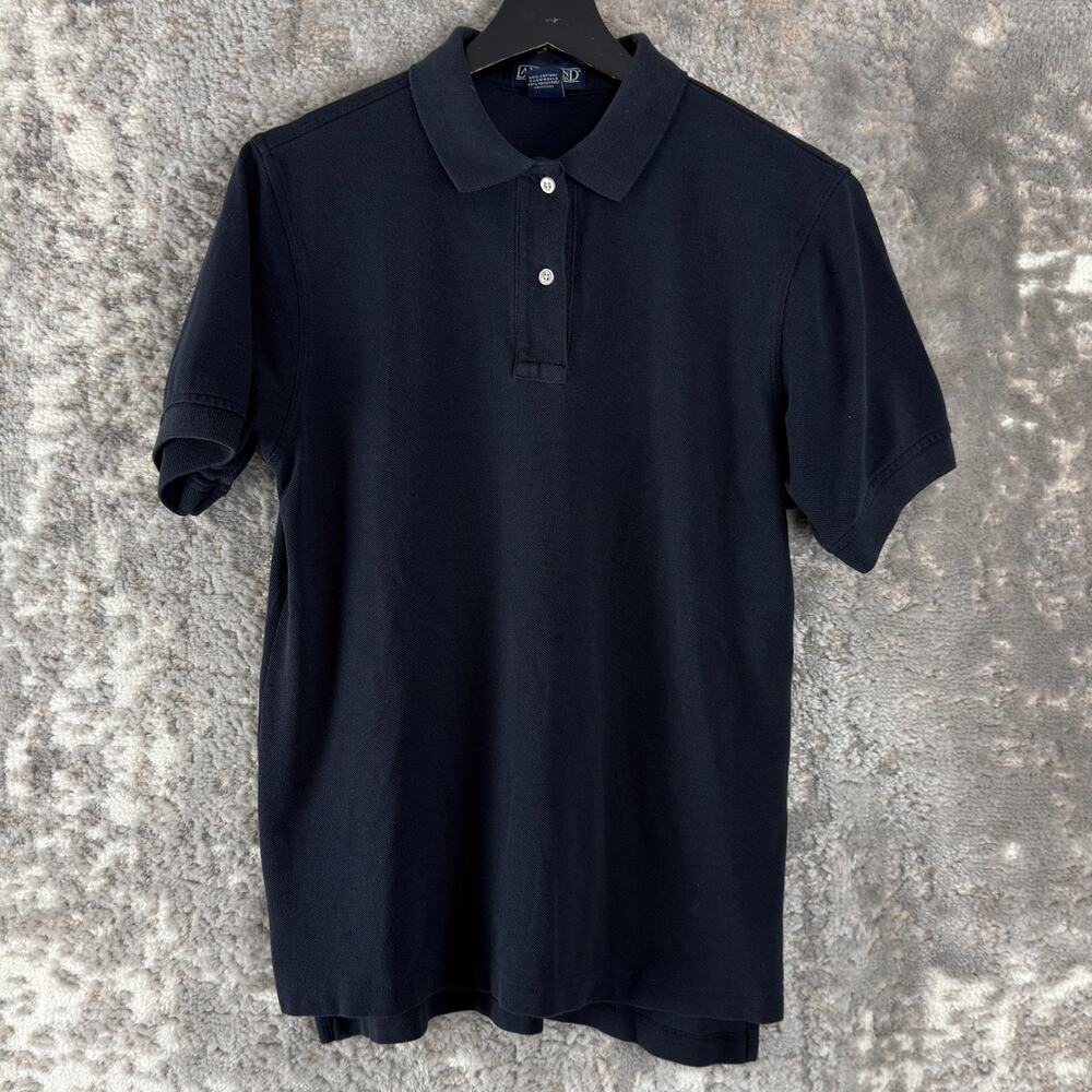 Lands End Size S 6-8 Minimalist Casual Polo Top Black Short Sleeve Collar